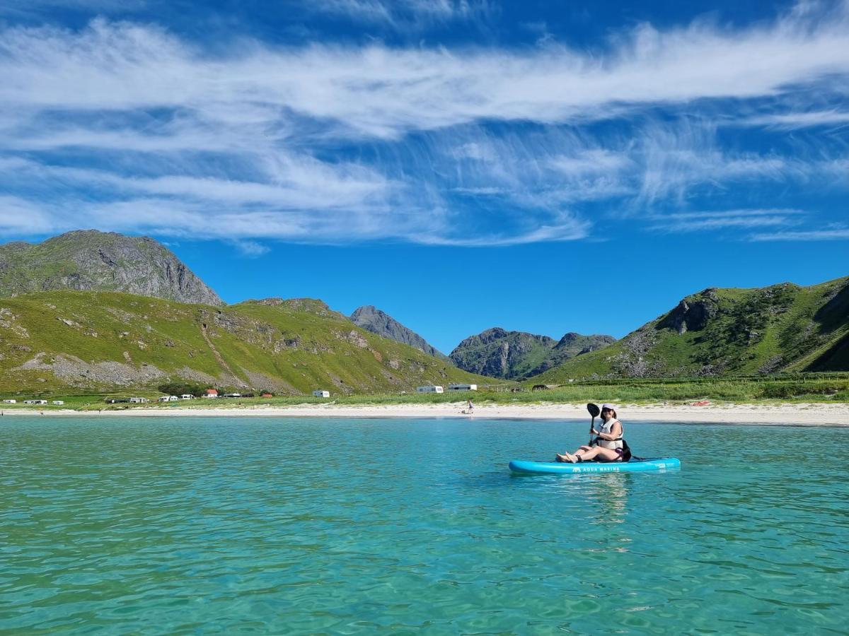 Feriehus Med Flott Havutsikt Ved Hauklandstranden Leknes Exterior foto